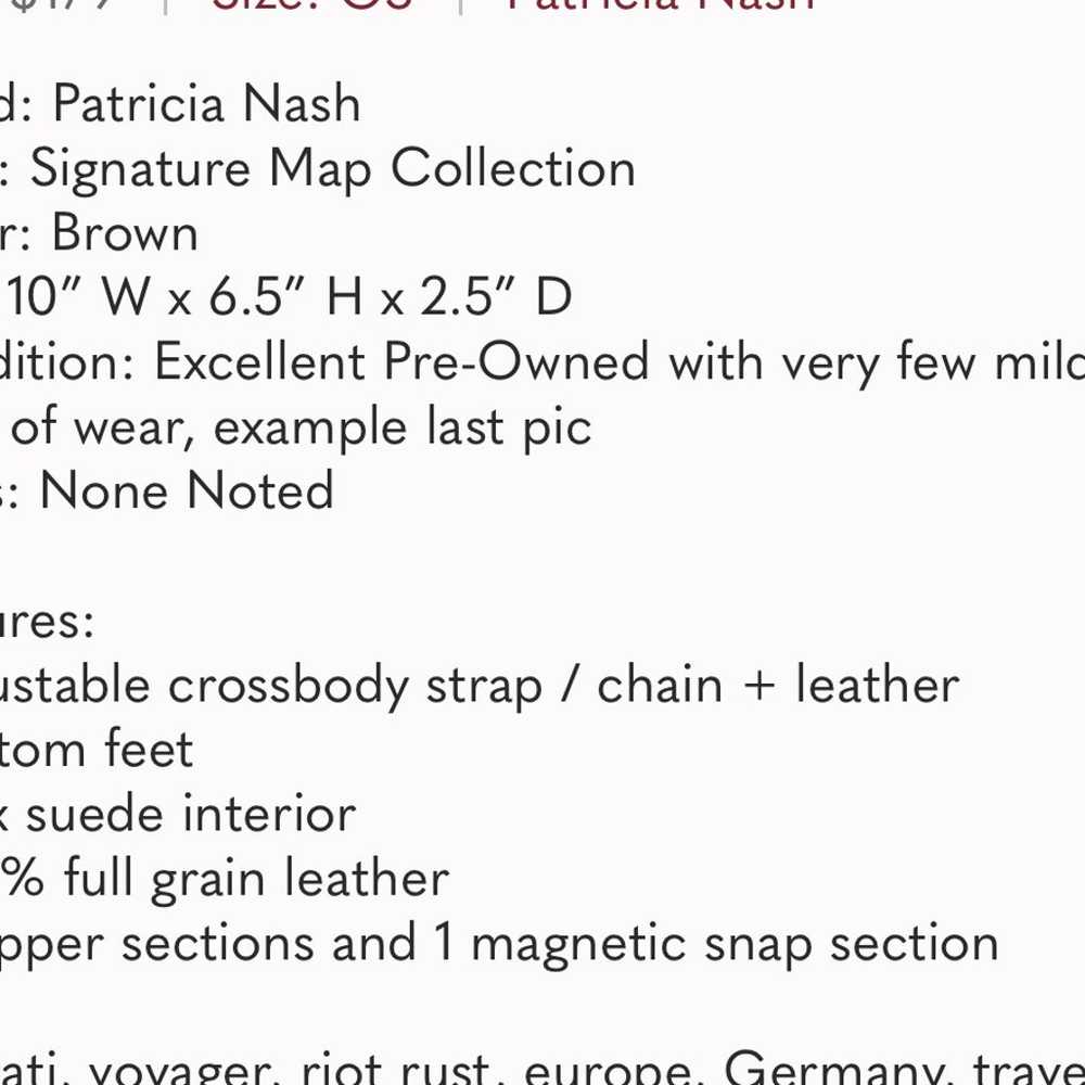 Patricia Nash signature map crossbody purse - image 12