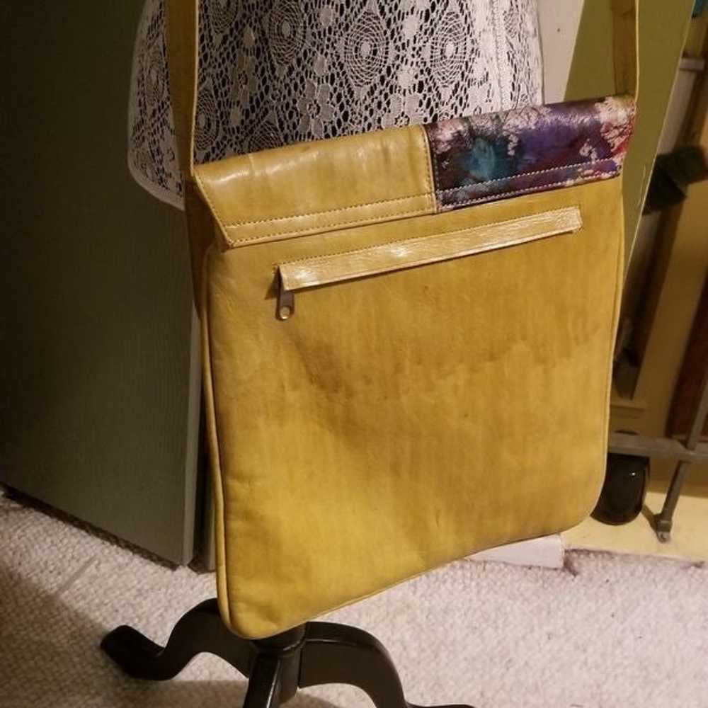 Mustard color leather crossbody bag - image 2