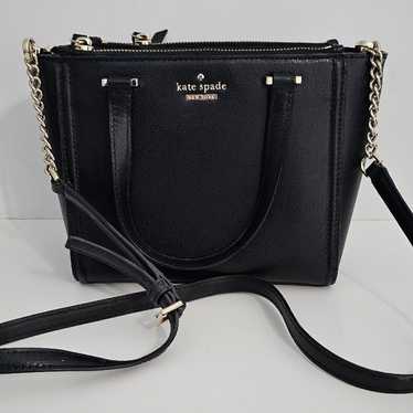 Kate Spade black leather crossbody open top - image 1