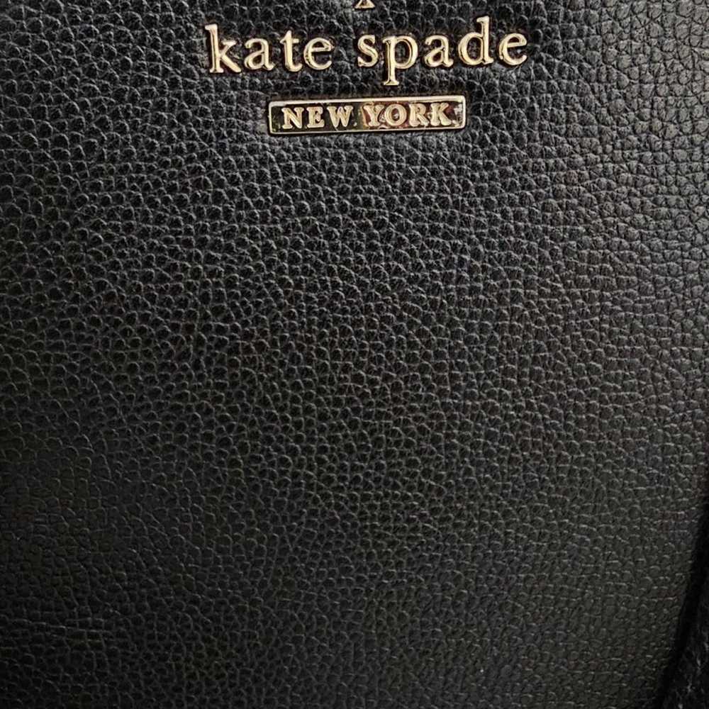 Kate Spade black leather crossbody open top - image 3