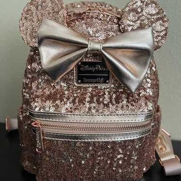 Disney Parks Loungefly Rose Gold Mini Backpack - image 1