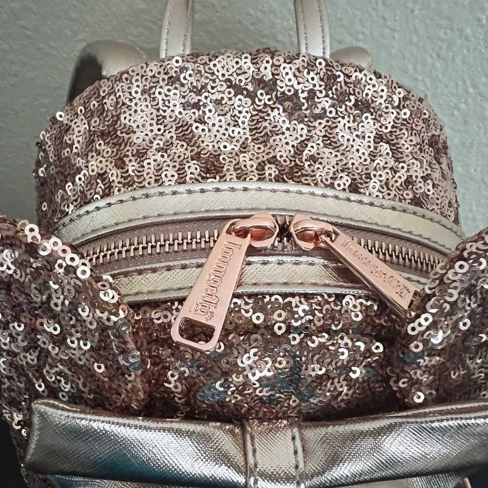 Disney Parks Loungefly Rose Gold Mini Backpack - image 3