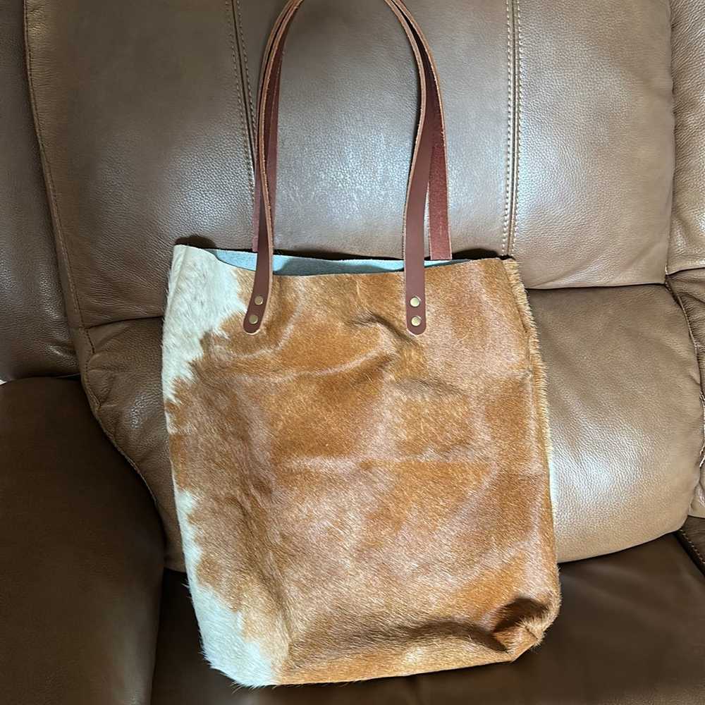 Authentic Cowhide Handmade Tote - image 2