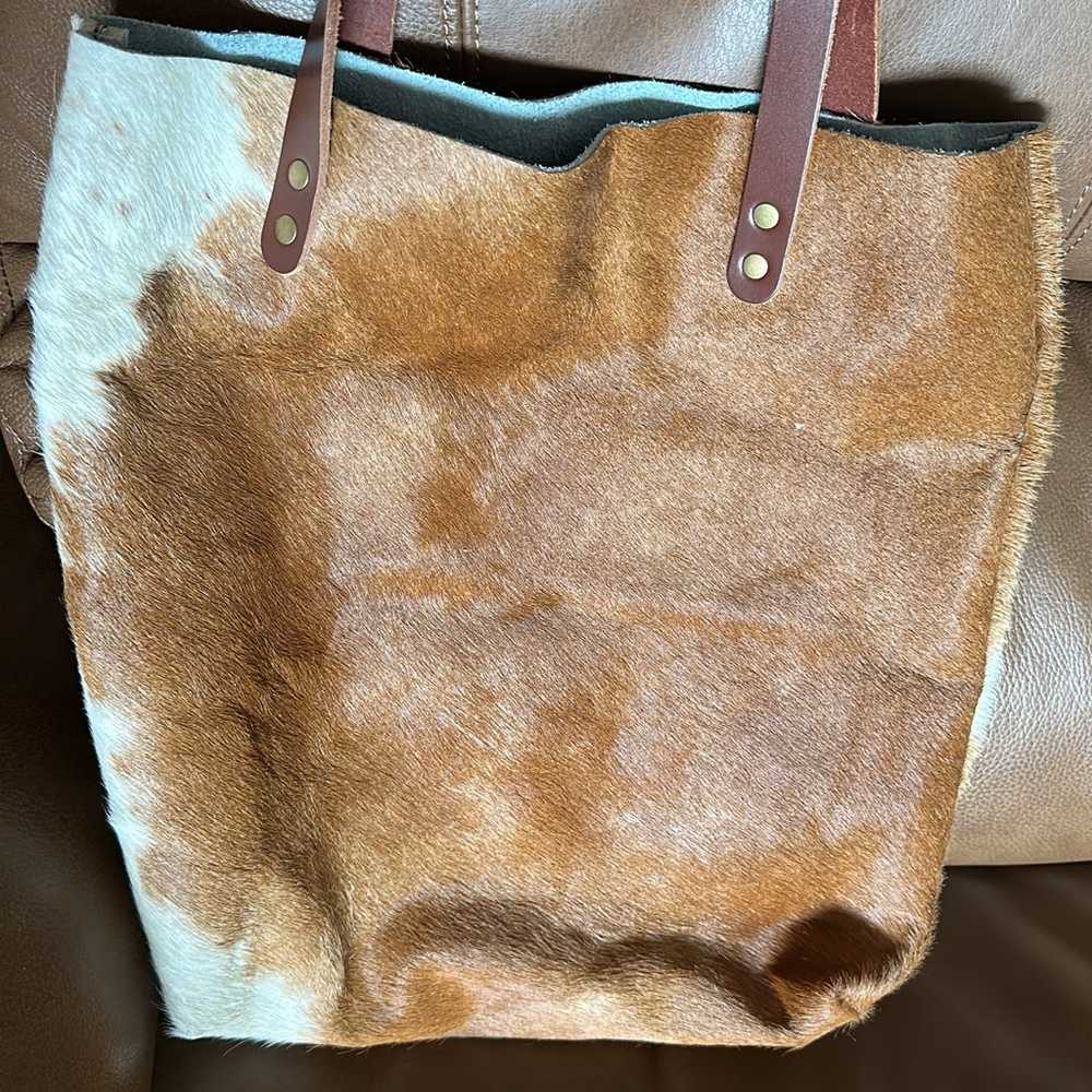 Authentic Cowhide Handmade Tote - image 3