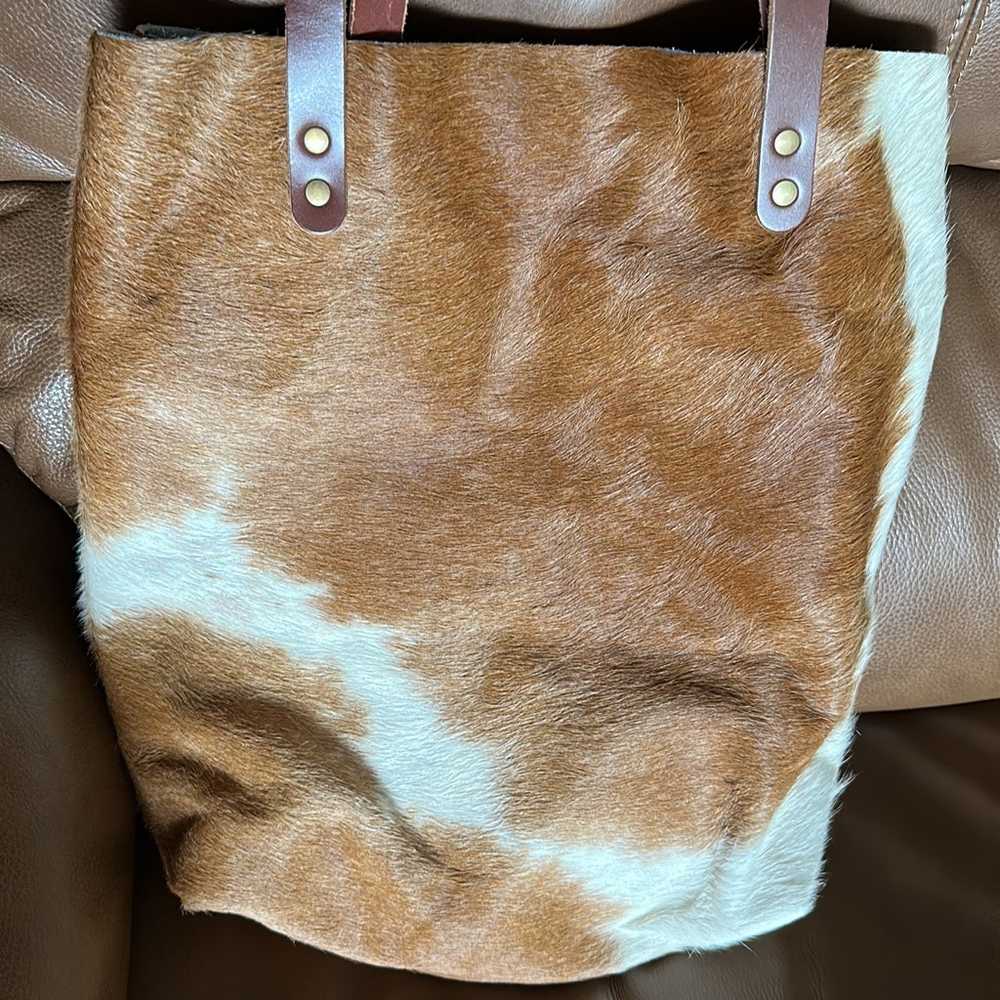 Authentic Cowhide Handmade Tote - image 4