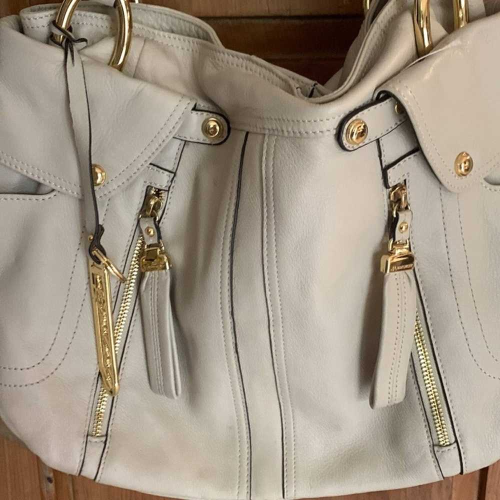 B Makowsky cream leather hobo shoulder bag - image 3