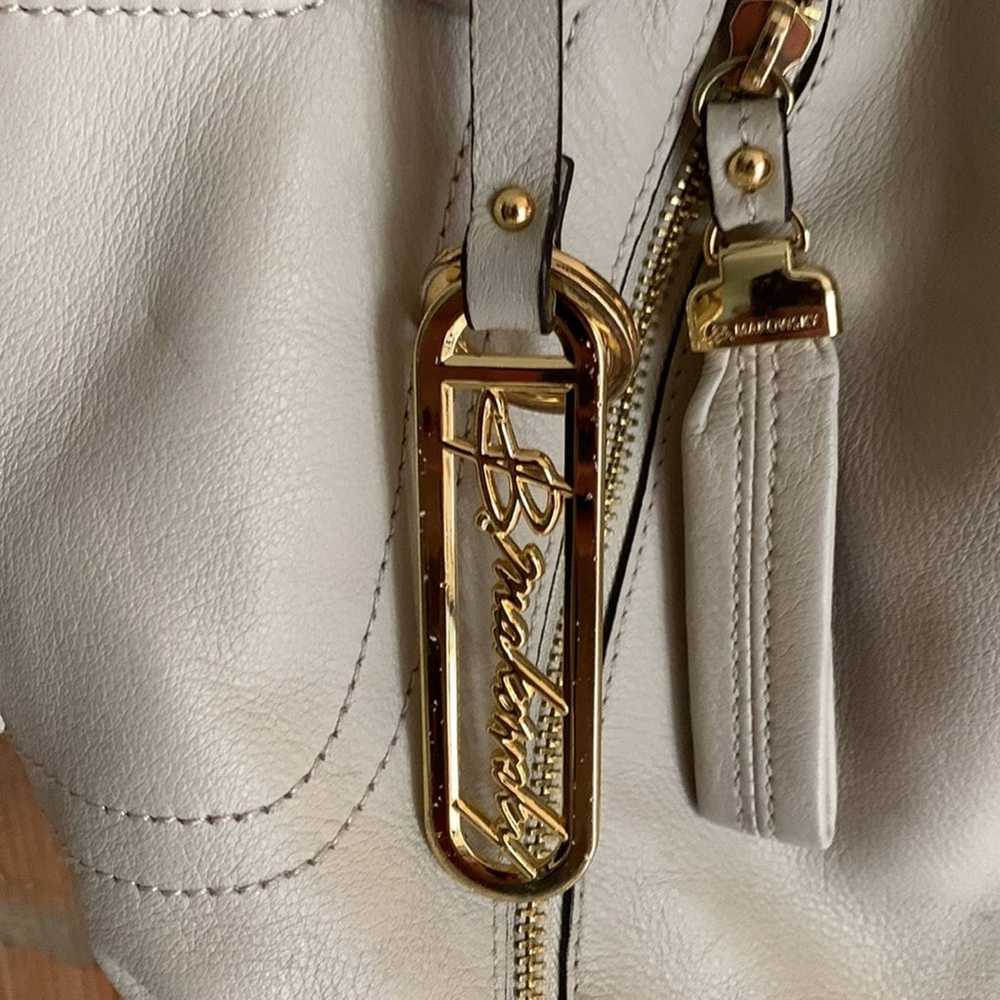 B Makowsky cream leather hobo shoulder bag - image 5
