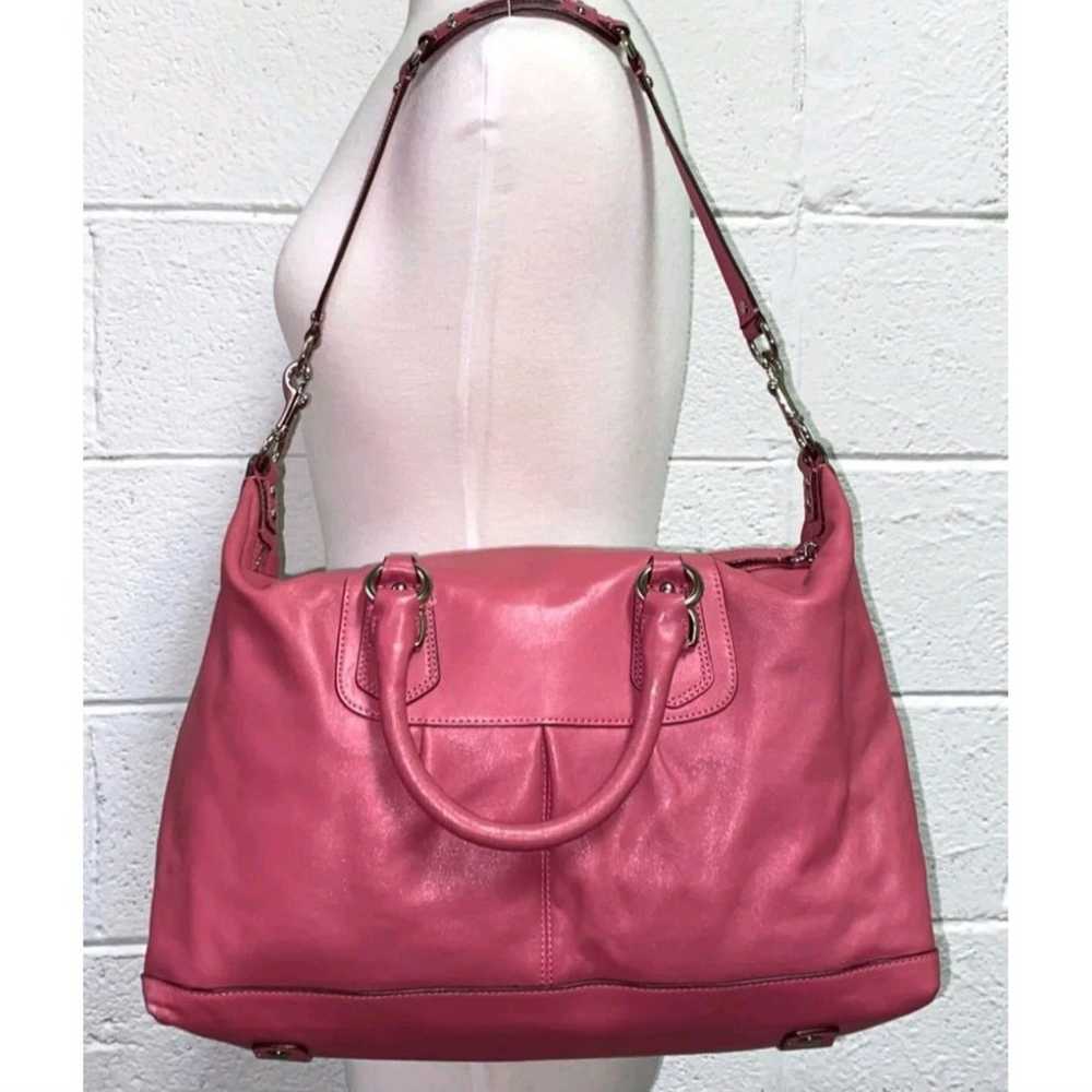 COACH ASHLEY ORCHID PINK LEATHER BAG- 14.5 x 5 x … - image 3