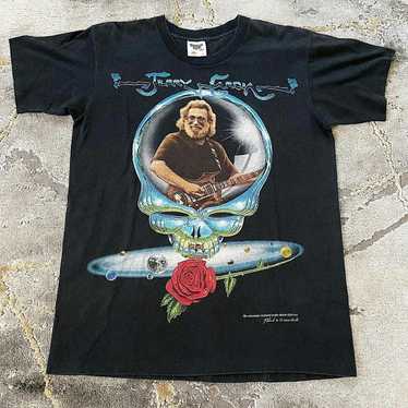 Vintage 1995 Double Sided Grateful Dead Jerry Garcia Batik Dyed Portrait ORIGINAL Band deals Tee - Extra Large