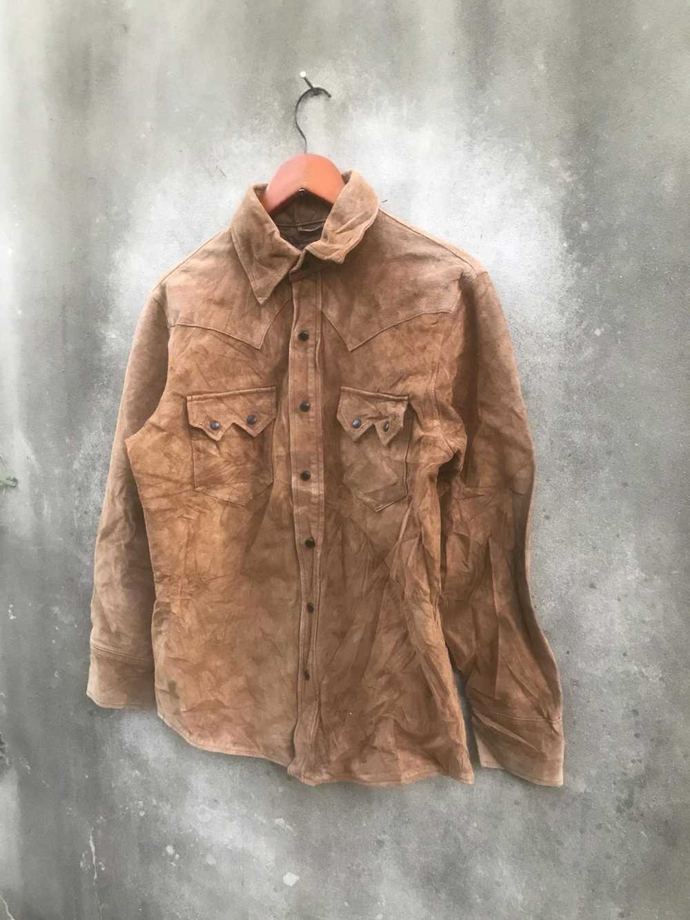 Flannel × Jungles × Leather Jacket Vtg Jungle Sto… - image 5