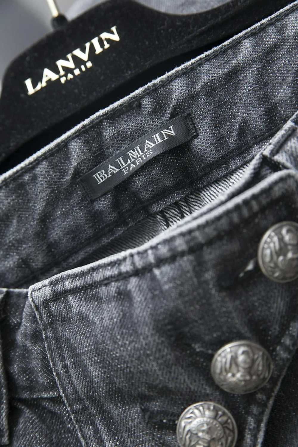 Balmain SS09 flare biker denim jeans - image 6