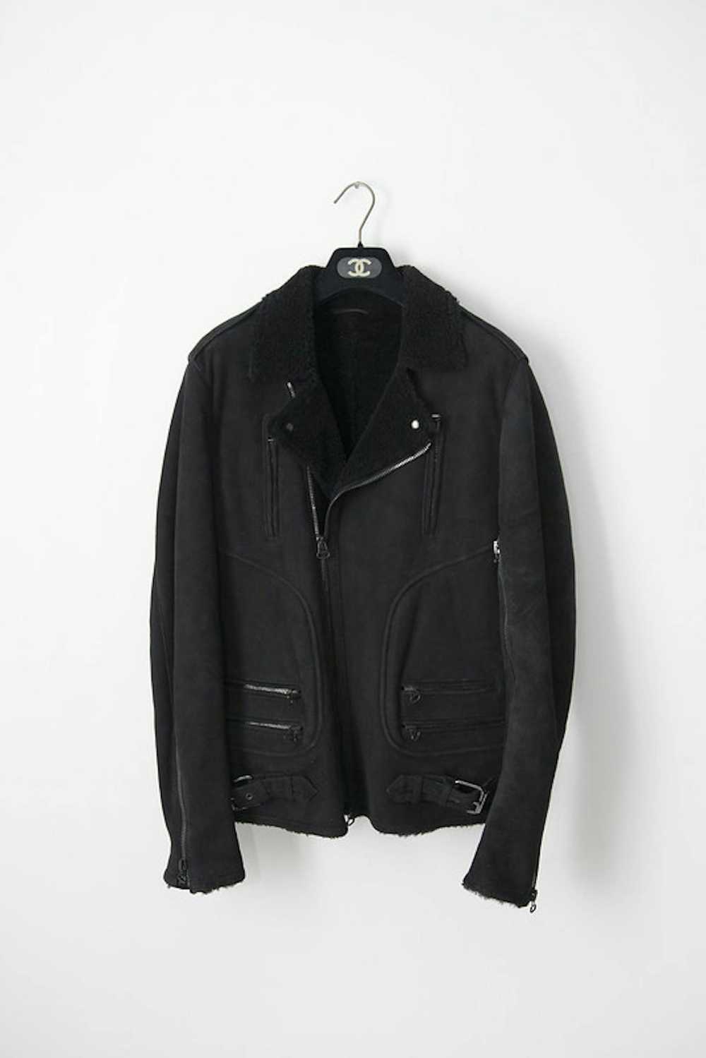 Balmain AW10 shearling perfecto leather jacket - image 1