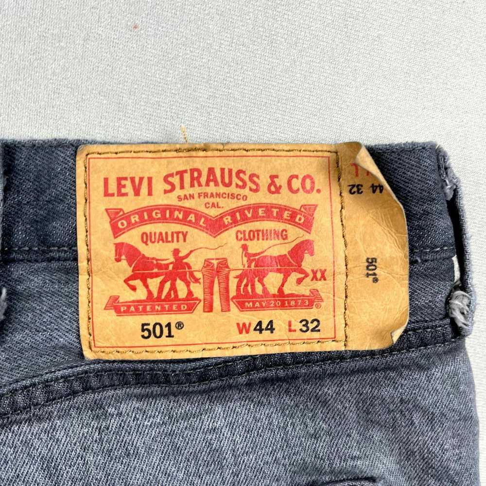 Levi's Levis 501 Jeans 44x32 Gray Denim Original … - image 3