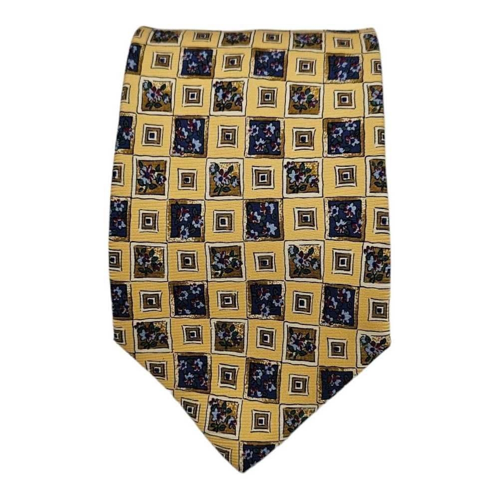 Bally BALLY Geometric Floral Silk Tie ITALY 59"/ … - image 1