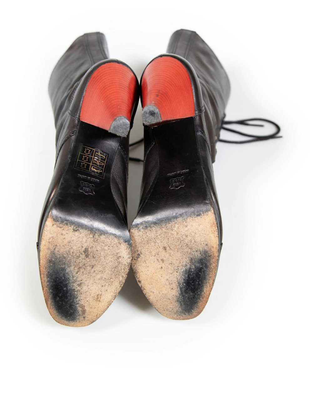 Yohji Yamamoto Black Leather Laced Platform Boots - image 4