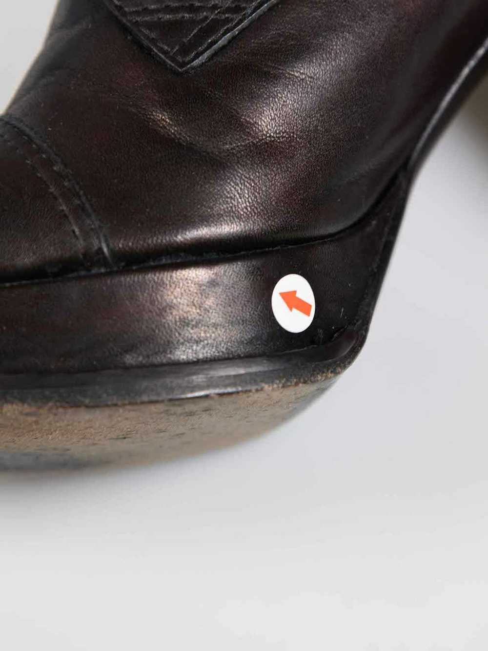 Yohji Yamamoto Black Leather Laced Platform Boots - image 7