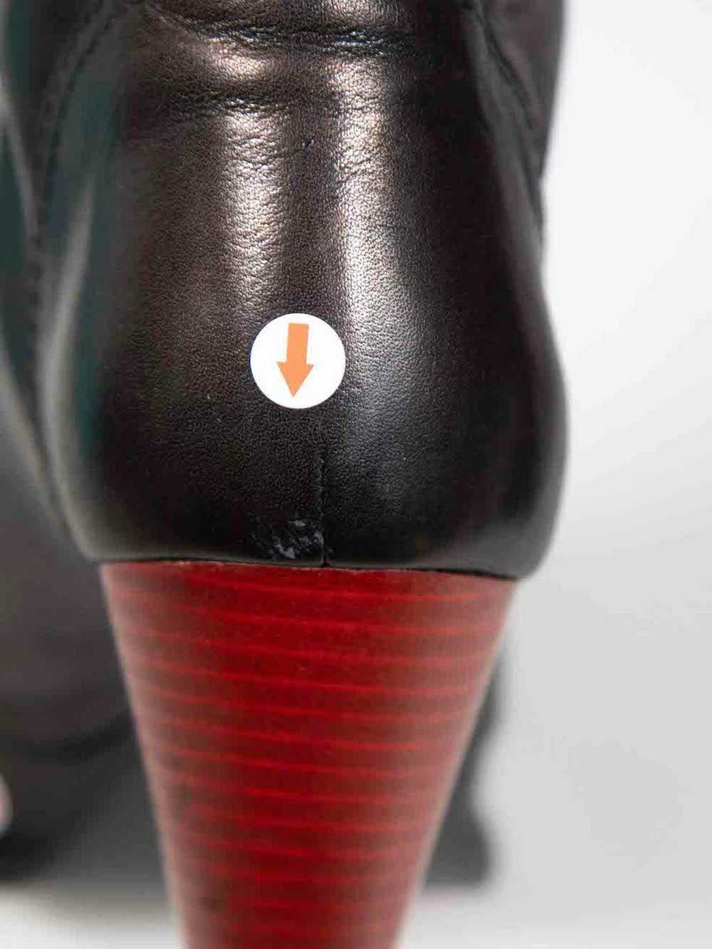 Yohji Yamamoto Black Leather Laced Platform Boots - image 8