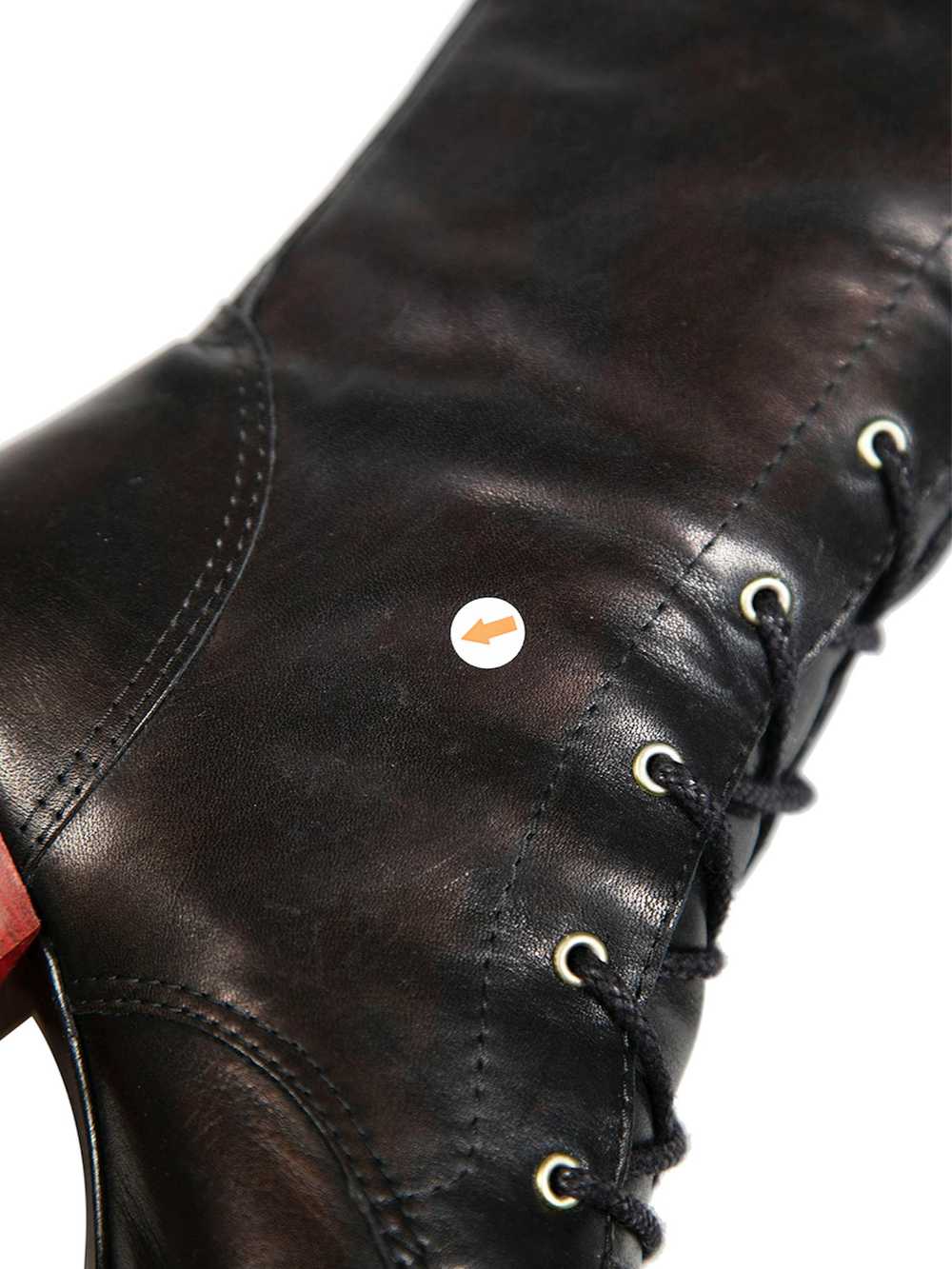 Yohji Yamamoto Black Leather Laced Platform Boots - image 9