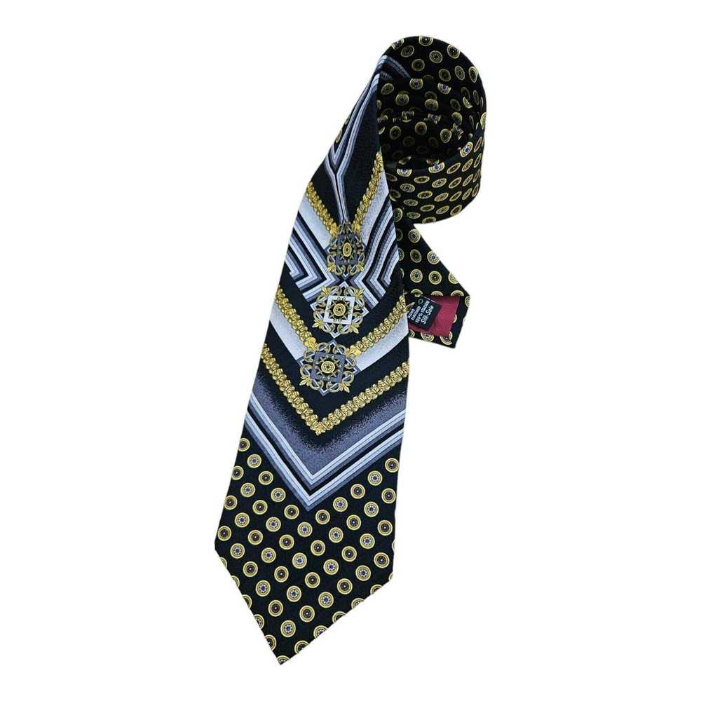 Designer POLIFRONI Geometric Baroque Silk Tie HMA… - image 3