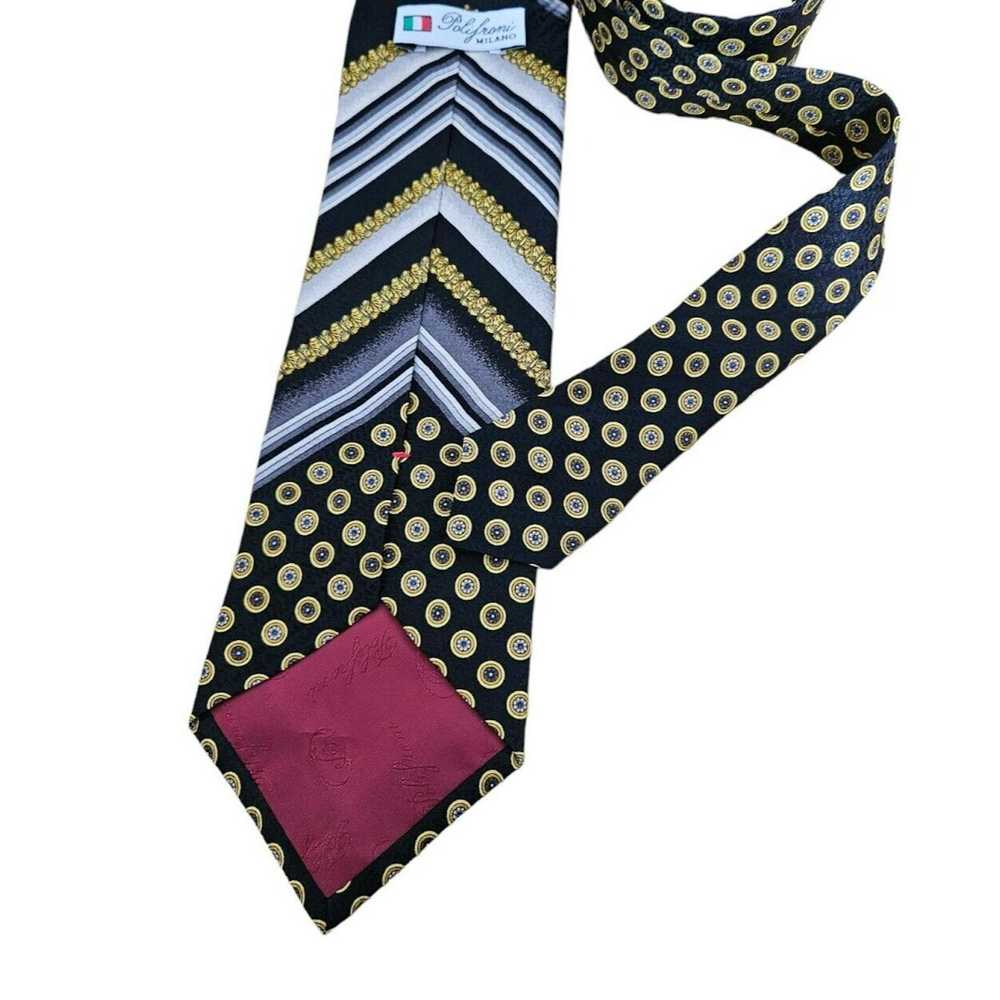 Designer POLIFRONI Geometric Baroque Silk Tie HMA… - image 4