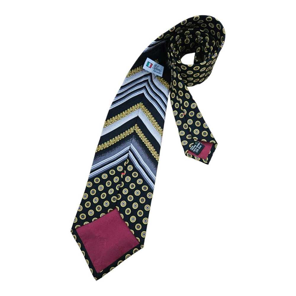 Designer POLIFRONI Geometric Baroque Silk Tie HMA… - image 5