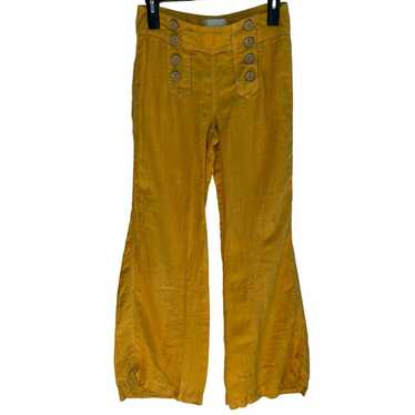 Anthropologie Elevenses Yellow Linen Pants 0 Sailo