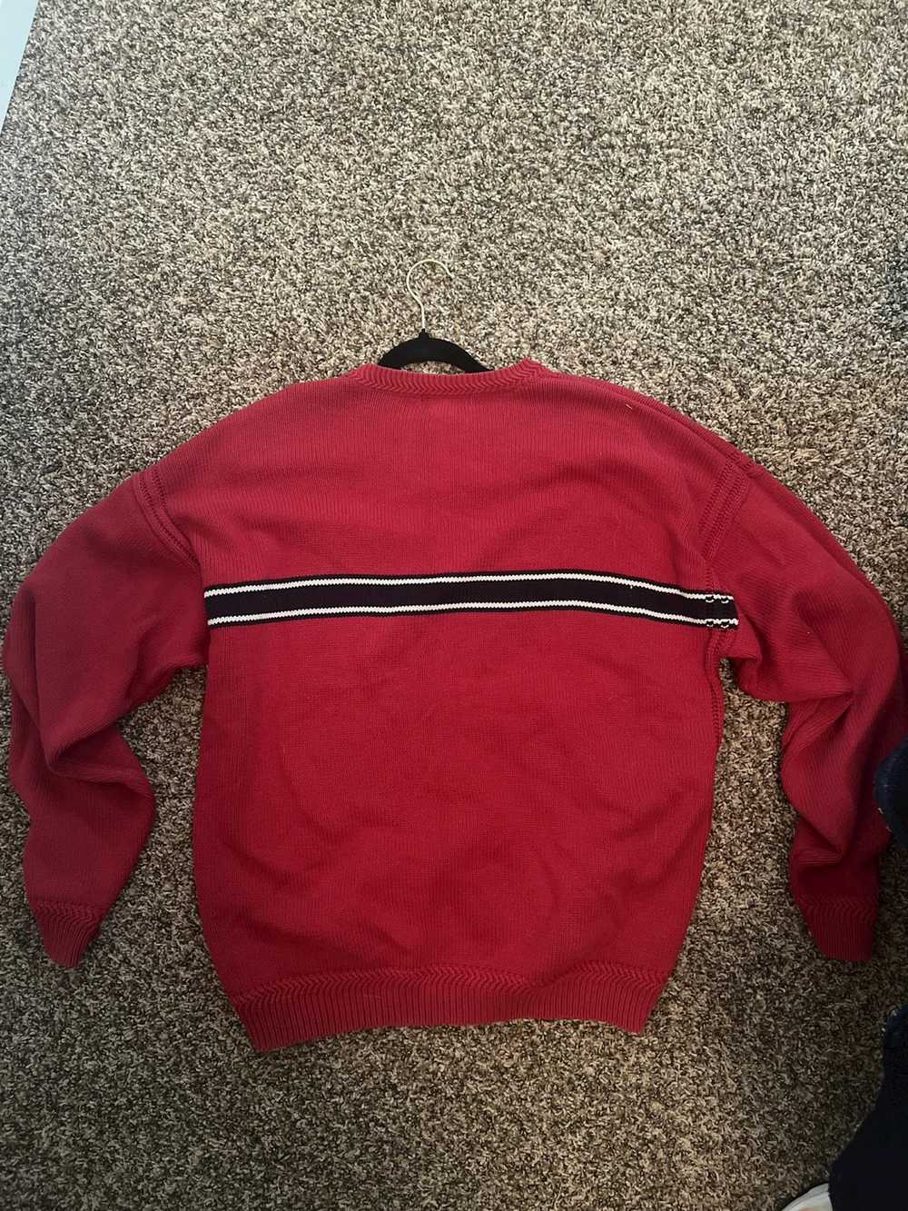 Nautica Red stripped nautica sweater - image 1