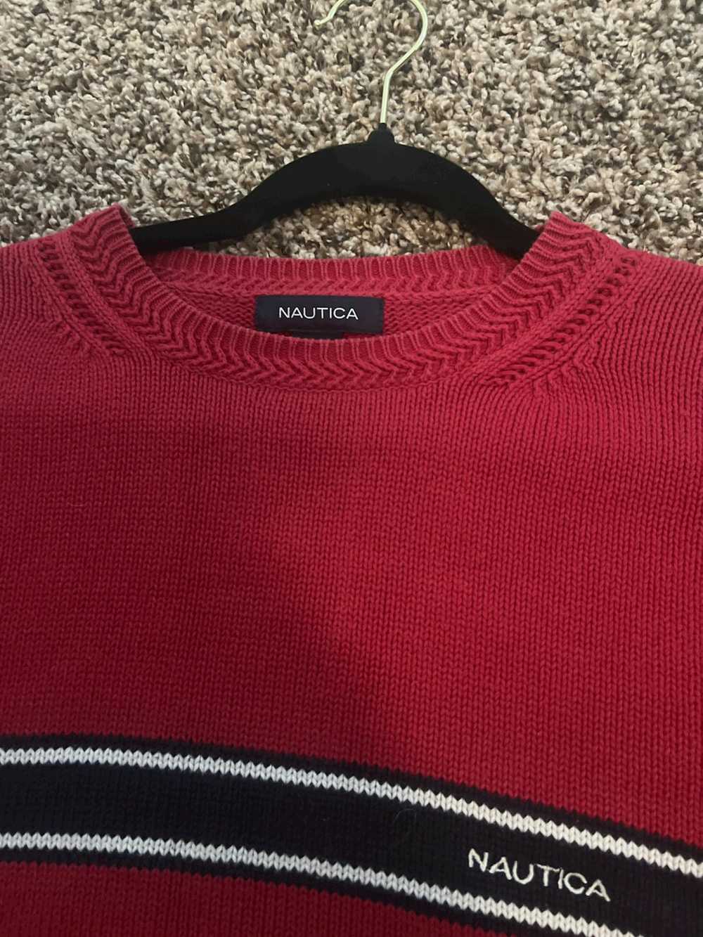 Nautica Red stripped nautica sweater - image 2