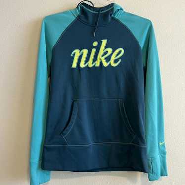 Nike Nike Therma Fit Blue And Neon Hoodie - image 1