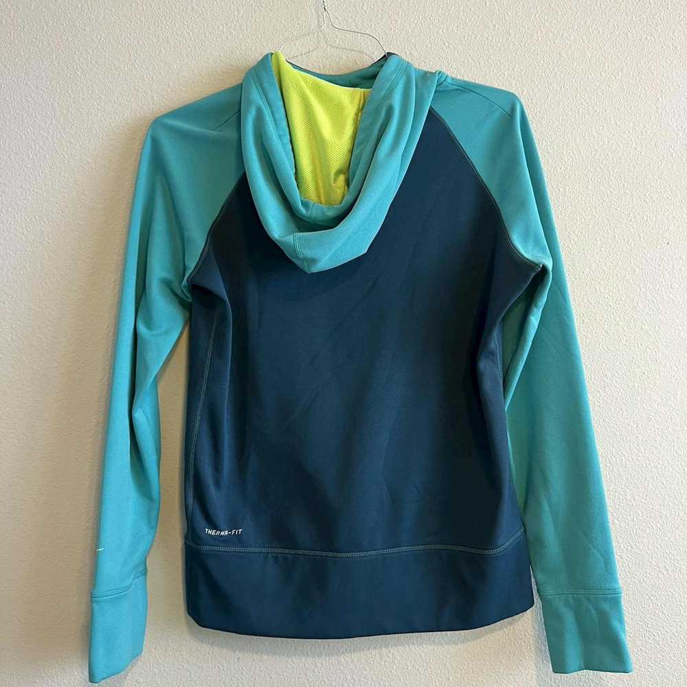 Nike Nike Therma Fit Blue And Neon Hoodie - image 4