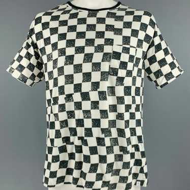 Facetasm Black White Checkered Cotton One Pocket T