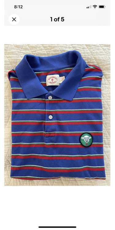 Brooks Brothers Red Fleece Pique Knit Striped Polo