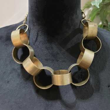 Other Fashion Gold Circle Linked Loop Chunky Stat… - image 1