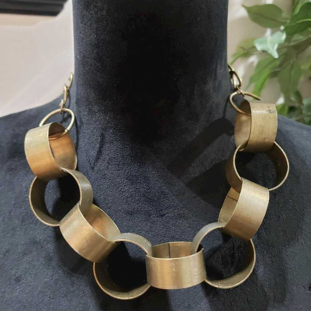 Other Fashion Gold Circle Linked Loop Chunky Stat… - image 2