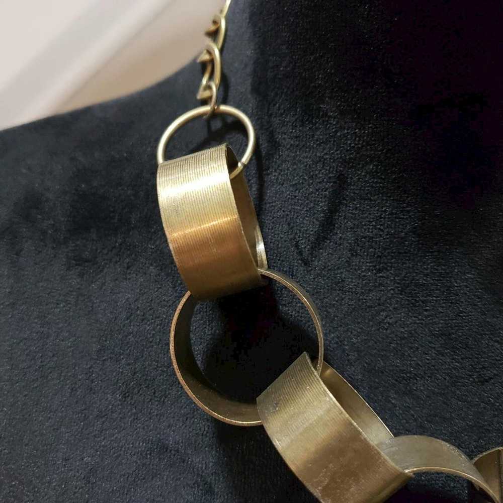 Other Fashion Gold Circle Linked Loop Chunky Stat… - image 5
