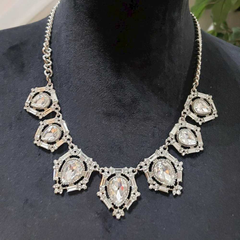 Other Fashion Rhinestone Silver Tone Statement Co… - image 1