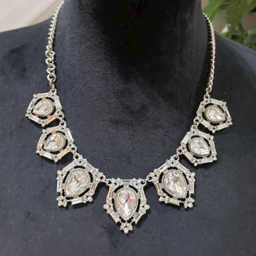 Other Fashion Rhinestone Silver Tone Statement Co… - image 1