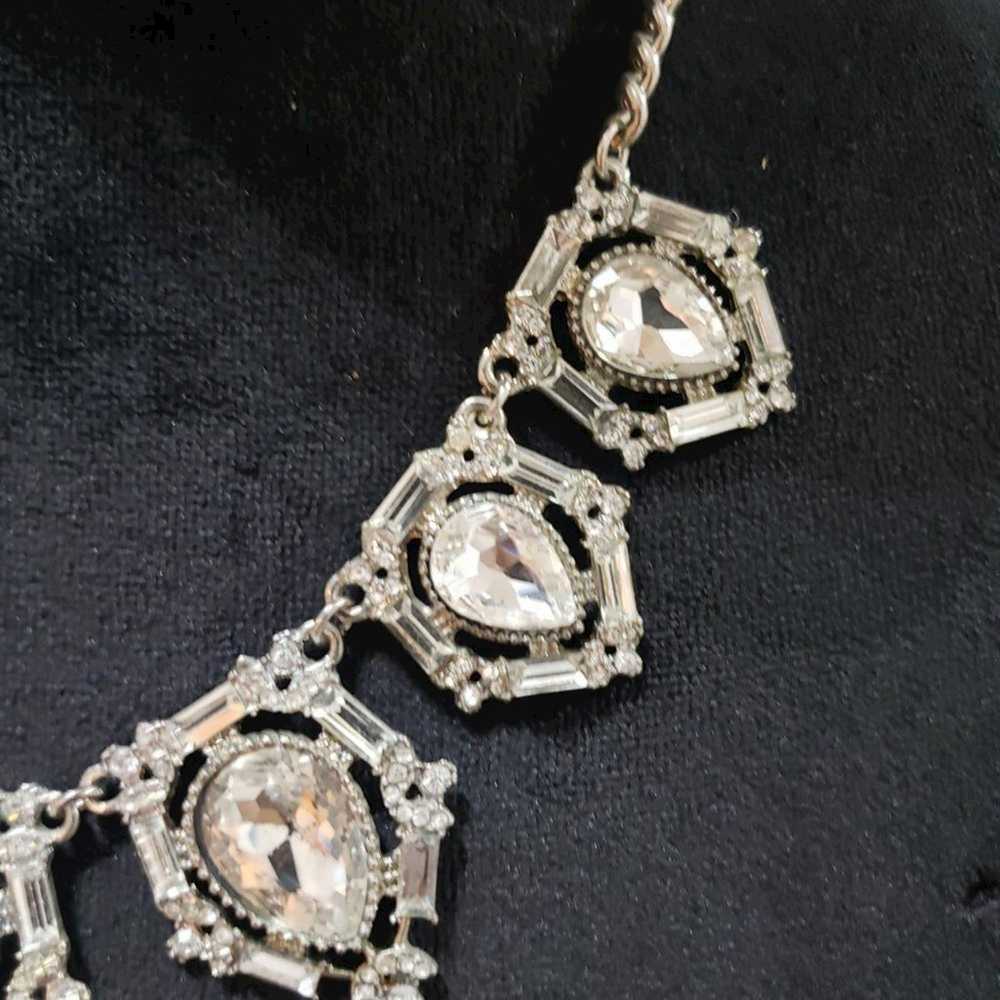 Other Fashion Rhinestone Silver Tone Statement Co… - image 3