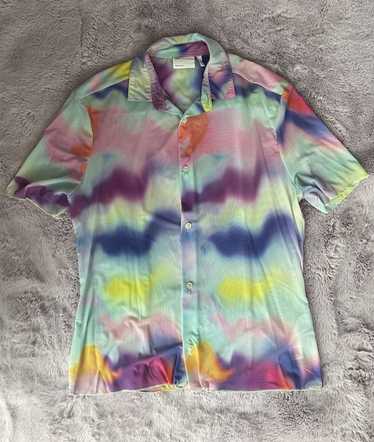 Asos Asos Design rainbow swirl silky shirt