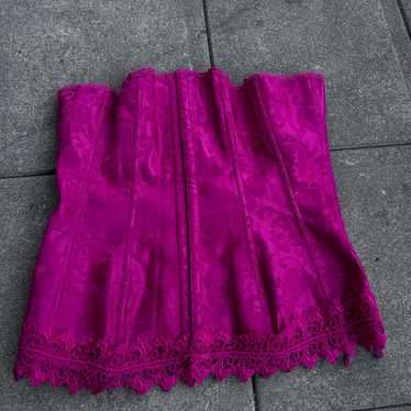 Y2k Pink lace up corset - image 1