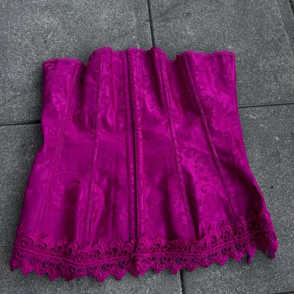 Y2k Pink lace up corset - image 2