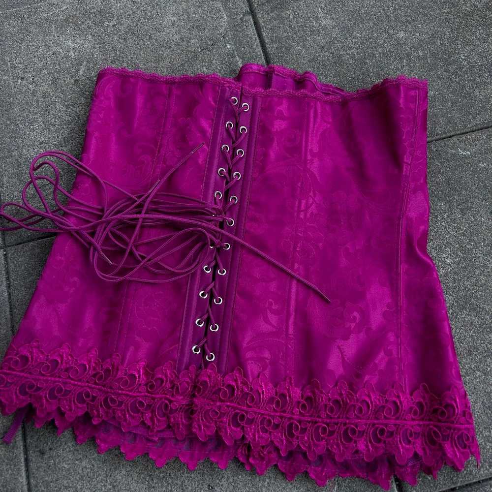 Y2k Pink lace up corset - image 3