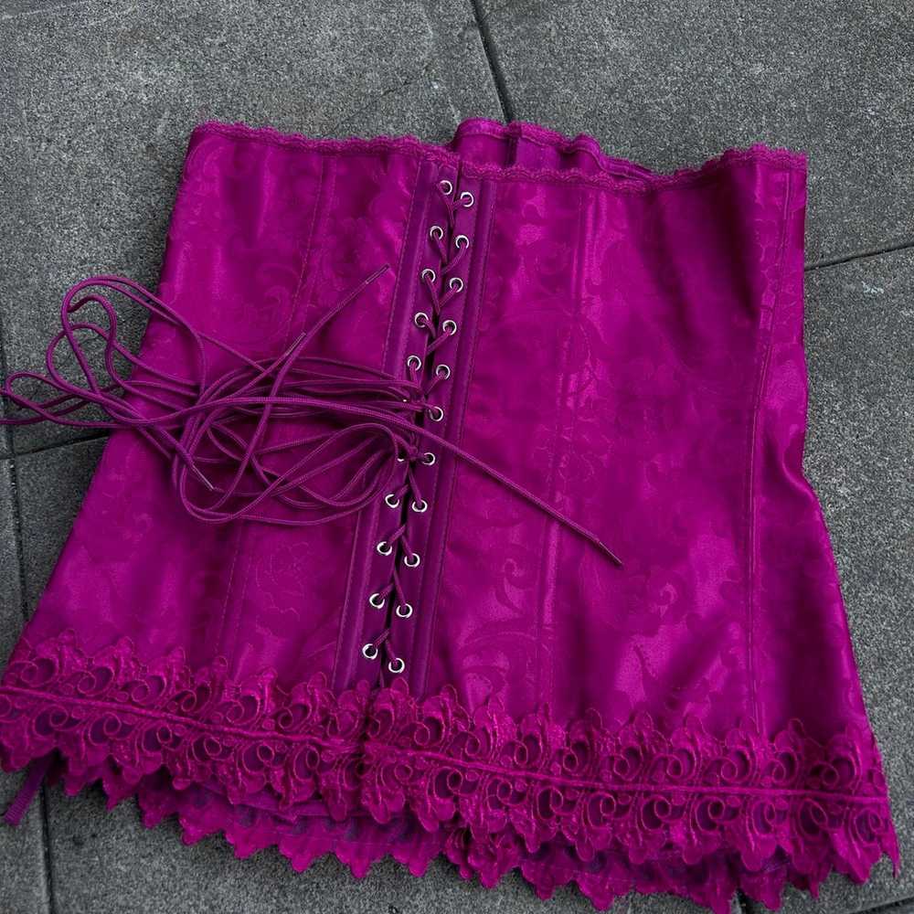 Y2k Pink lace up corset - image 4