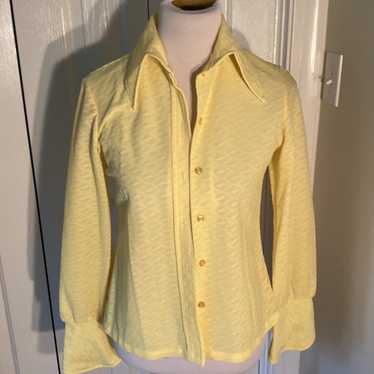 Vintage 1980s long sleeve yellow blouse