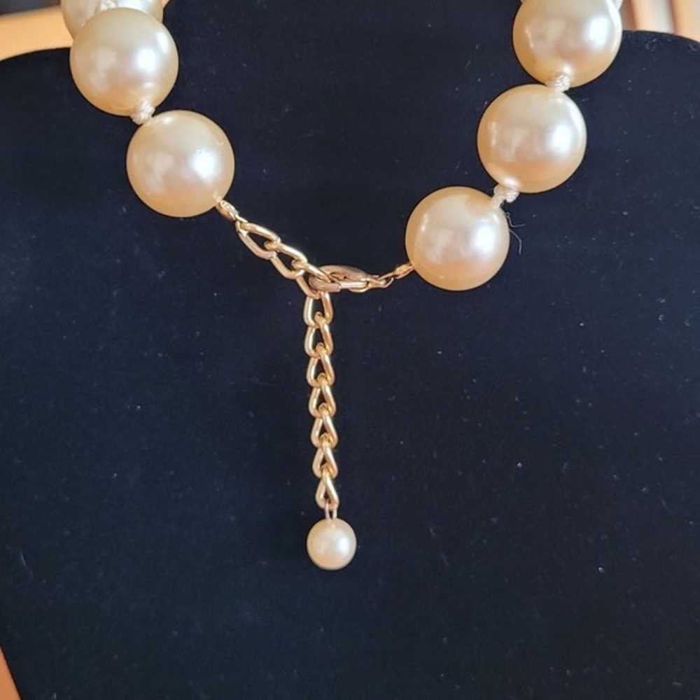 Vintage Large Simulated Pearl Statement Necklace - image 2