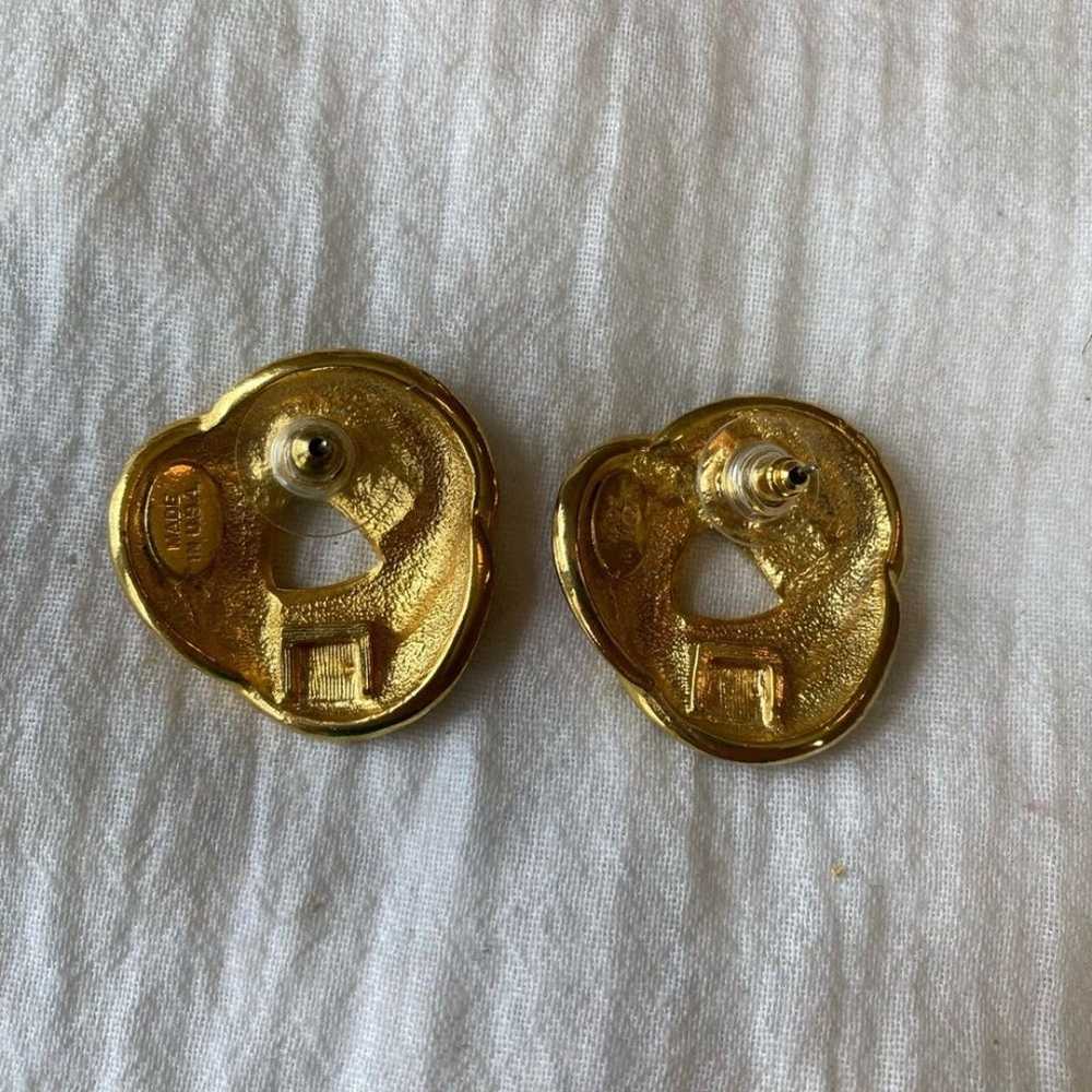 Enameled Vintage Earrings Marked Made in USA - image 4