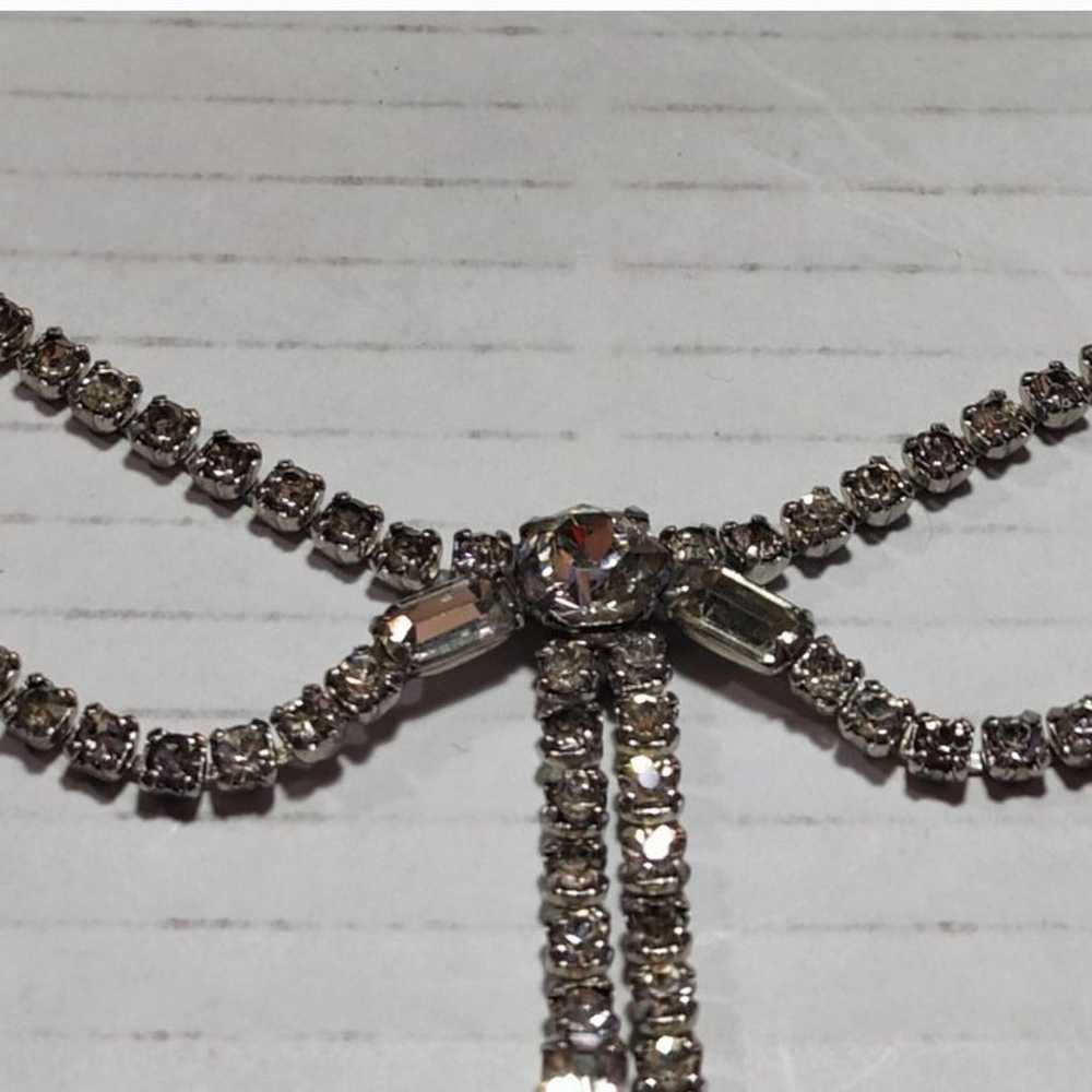 Vintage rhinestone bow tie necklace - image 2