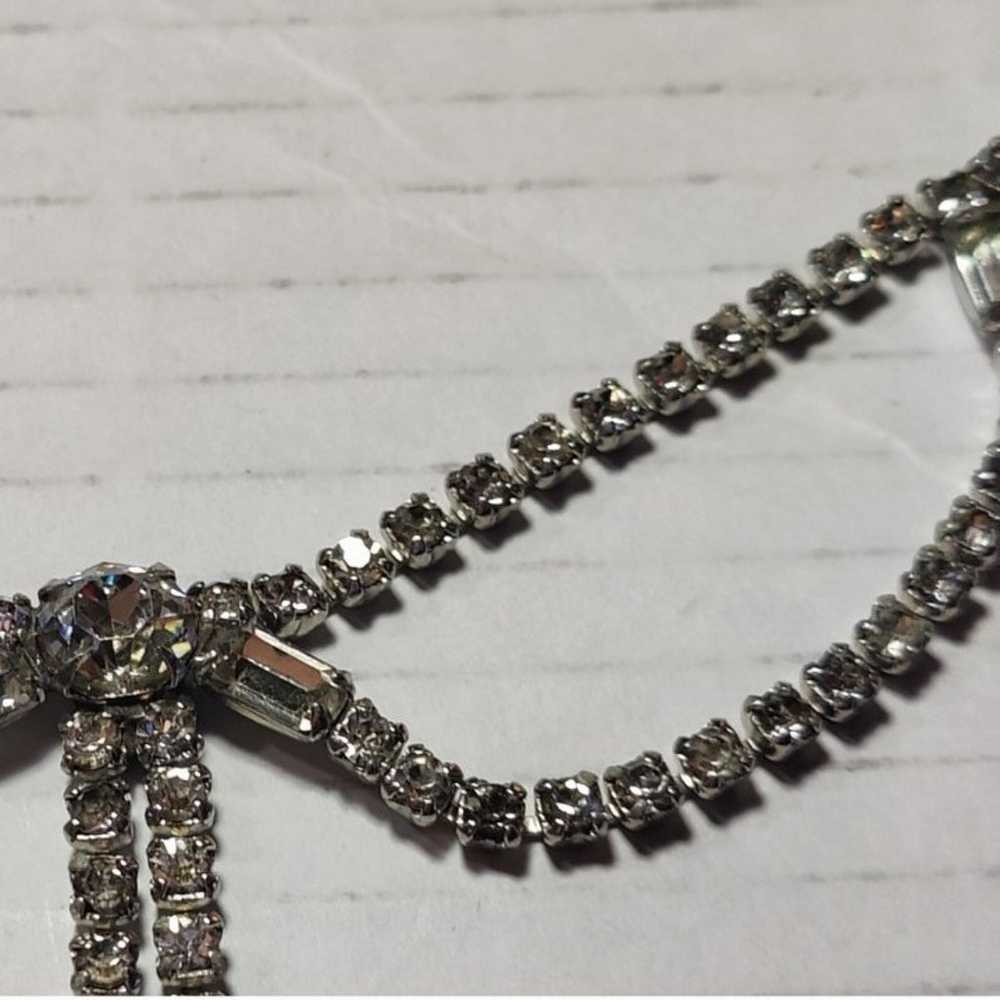 Vintage rhinestone bow tie necklace - image 3