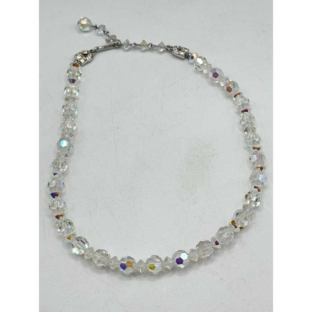 Vintage Aurora Borealis Crystal beaded collar cho… - image 3