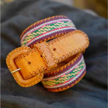 Vintage Handmade Embroidered Southwestern Leather… - image 1